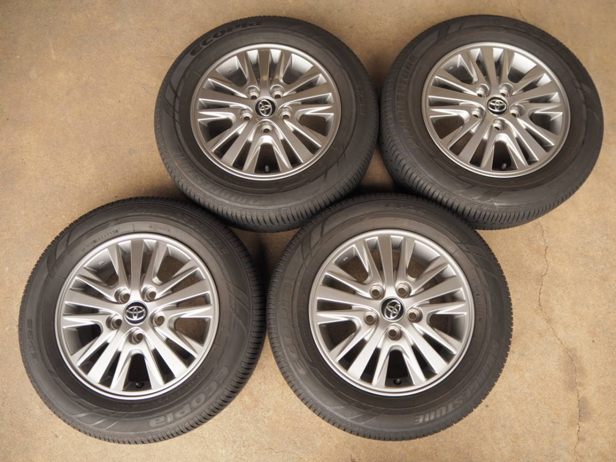 K93　送料無料　エスクァイア純正　6Jx15 +50 PCD114.3 5穴　195/65R15　4本9分山　トヨタ純正　アルミホイール　ノア　ヴォクシー