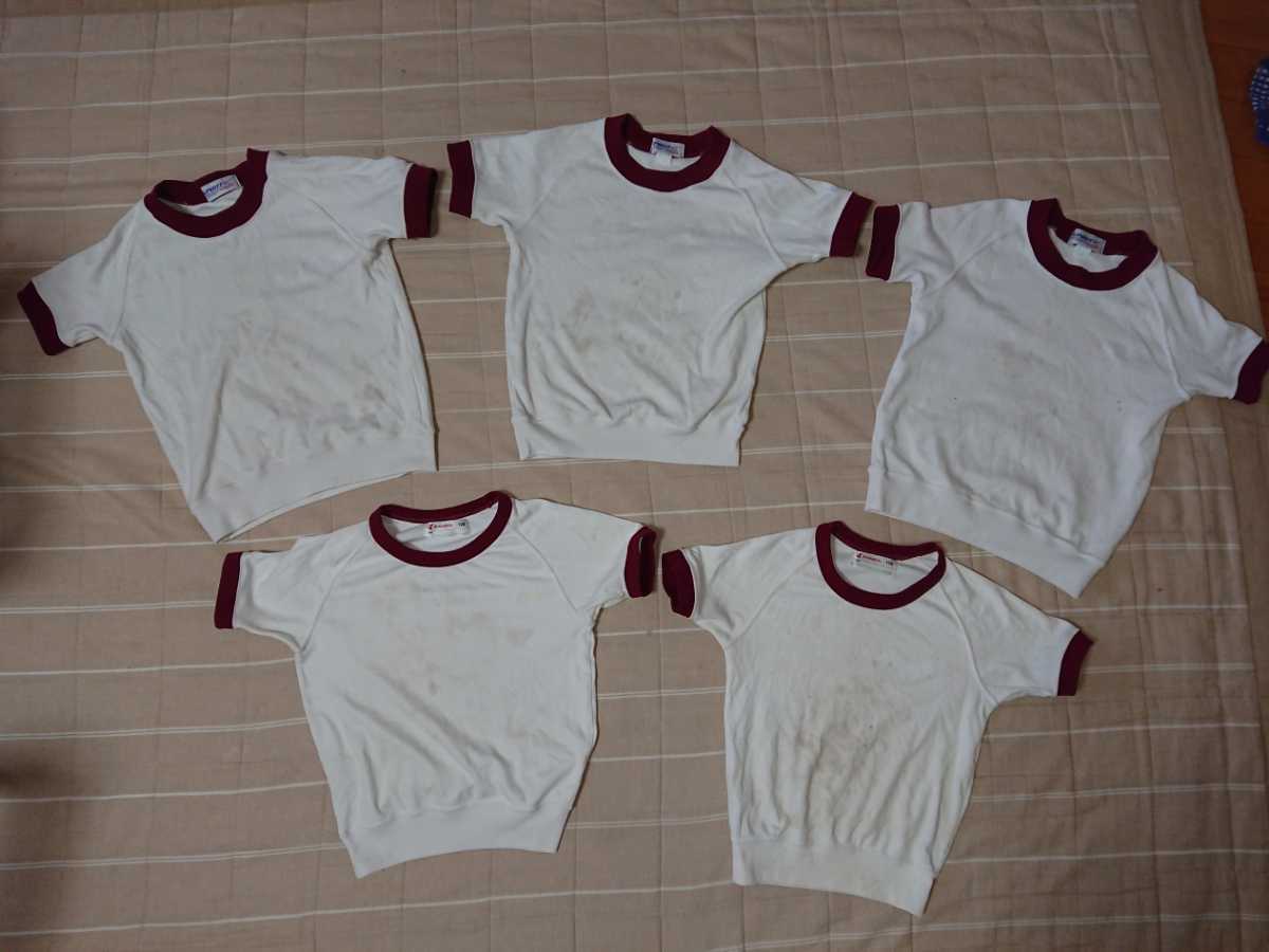 バラ売り可体操服体操着120園児服半袖丸首tシャツ運動着えんじ色白制服４枚組セット綿コットン無地子ども幼稚園保育園保育所小学校幼児体育 トップス 売買されたオークション情報 Yahooの商品情報をアーカイブ公開 オークファン Aucfan Com