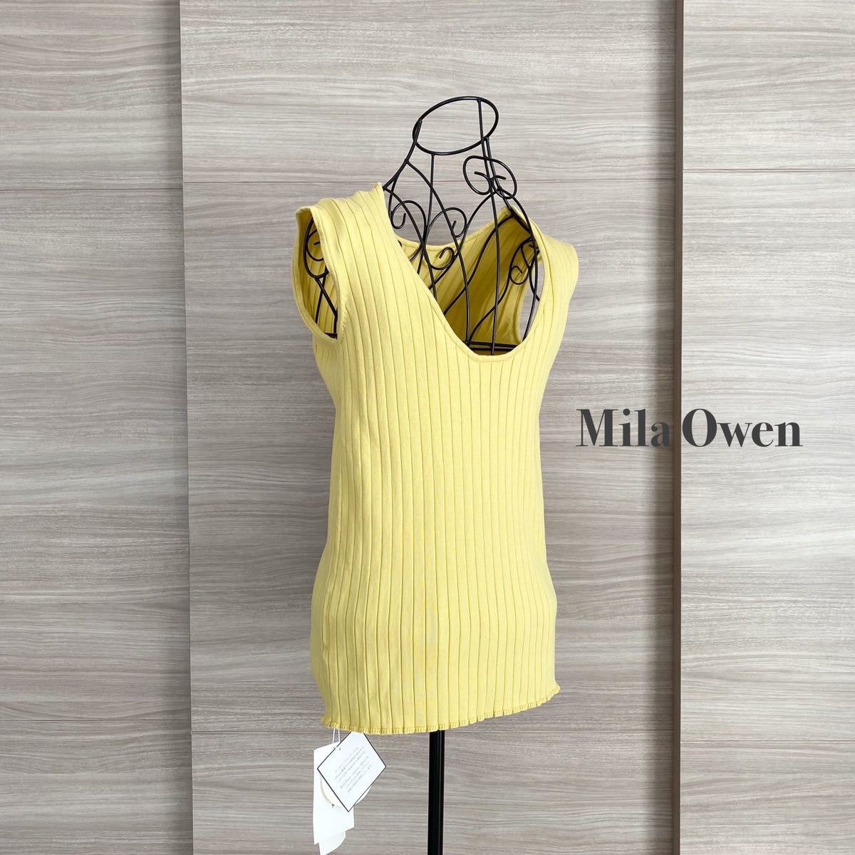 新品タグ付き】Mila Owen ミラオーウェン オーガニックリブノースリ 
