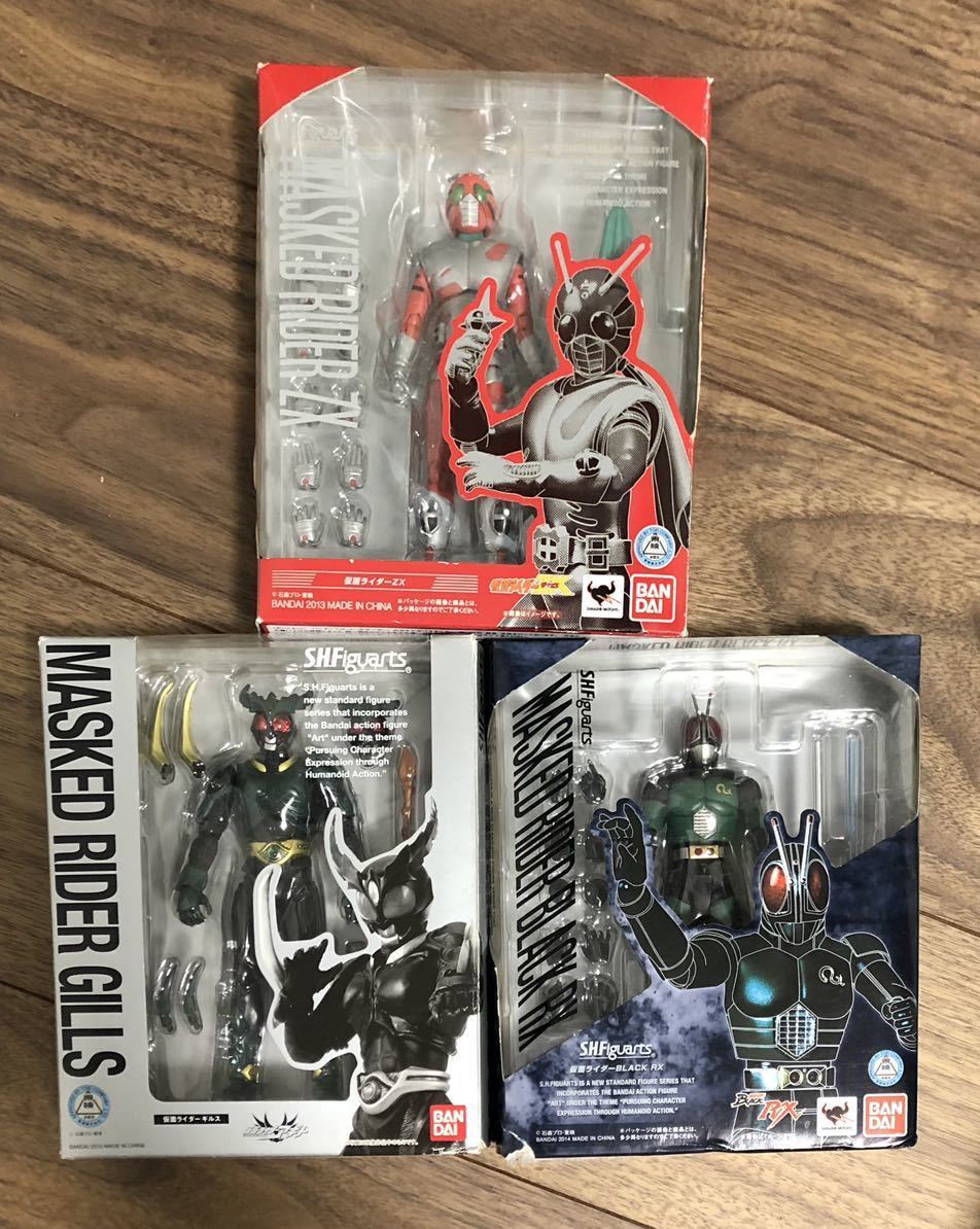 S.H.Figuarts 仮面ライダー フィギュア まとめ売り S.H.Figuarts 仮面ライダーZX 、BLACK RX、ギルス まとめ セット