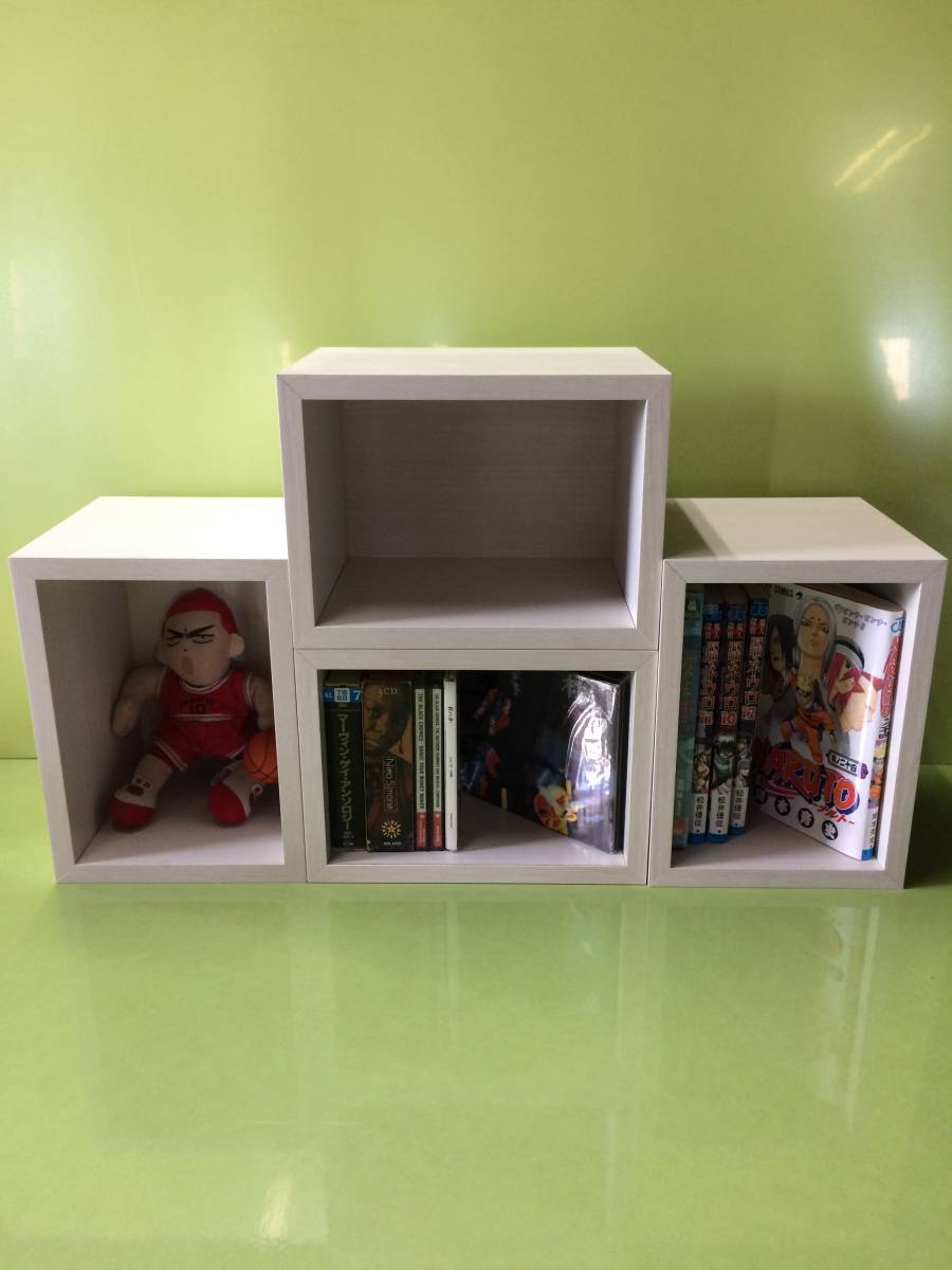 わけあり商品　在庫処分　木製　収納箱/ＣＤ/本/ＤＶＤ/３ＤＳソフト/スイッチゲームソフトが入る6個　木目ホワイト　子供部屋に隙間家具_3