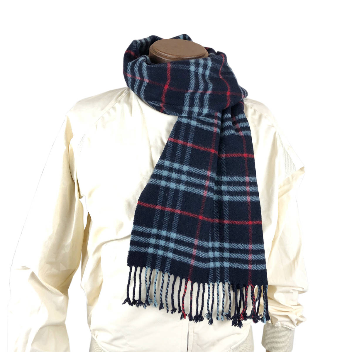 BURBERRY カシミア100% ノバチェック ネイビー バーバリー Burberry