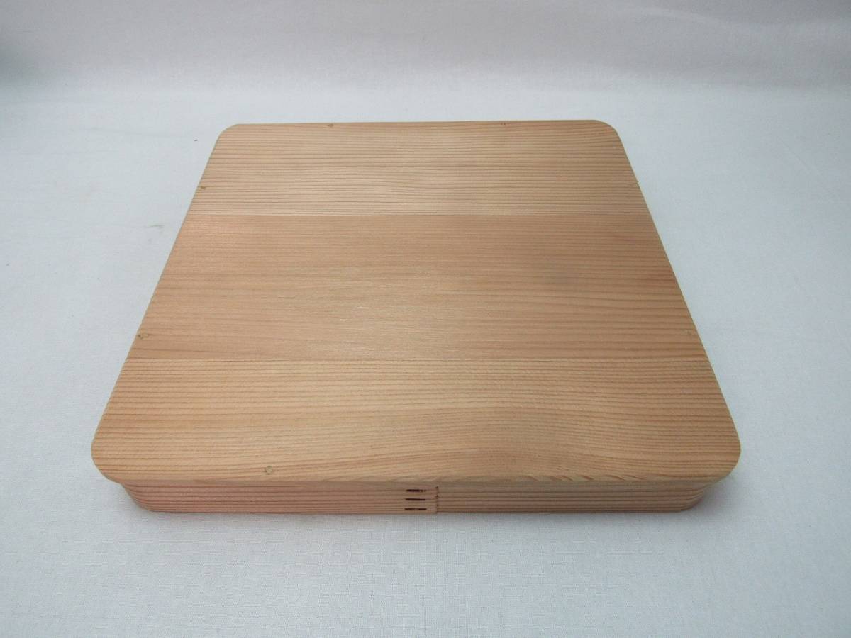 限定SALE，高品質 YG05159 【 古い 木製 杉八寸 四方盆 紙化粧箱 】 検)