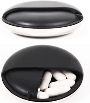 黒 ピルケース サプリケース ガムケース 高級感 ステンレス製 携帯用 小物入れ G'sCAFE （ジーズカフェ） 黒 ブラック_1