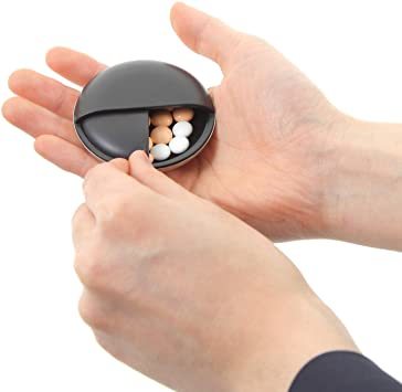 黒 ピルケース サプリケース ガムケース 高級感 ステンレス製 携帯用 小物入れ G'sCAFE （ジーズカフェ） 黒 ブラック_6