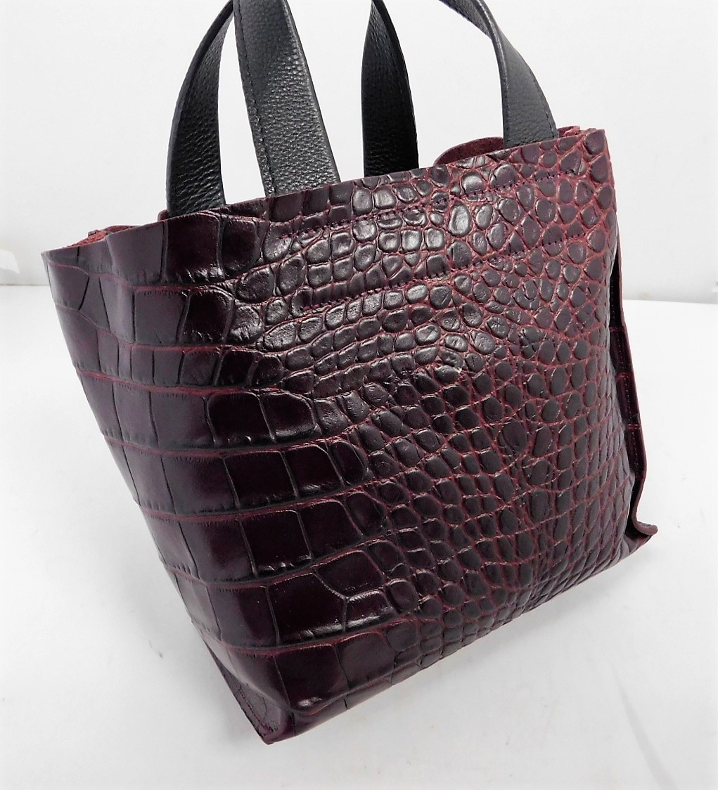 FURLA クロコ型押し ハンドバッグ 2way FURLA LADY M クロコ型押し 