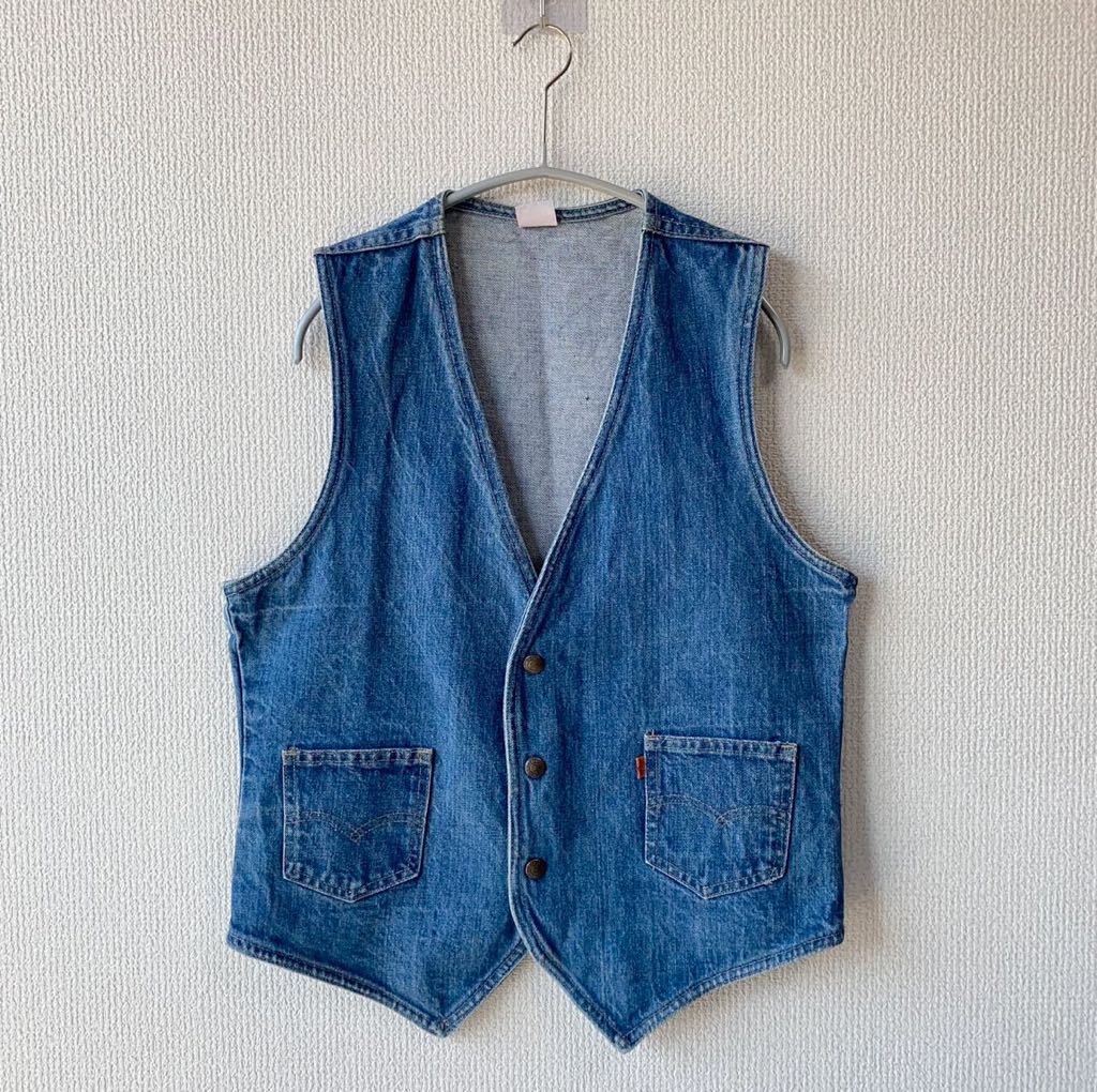 70s USA製 Levis デニム ベスト M ビンテージ リーバイス 70s USA製