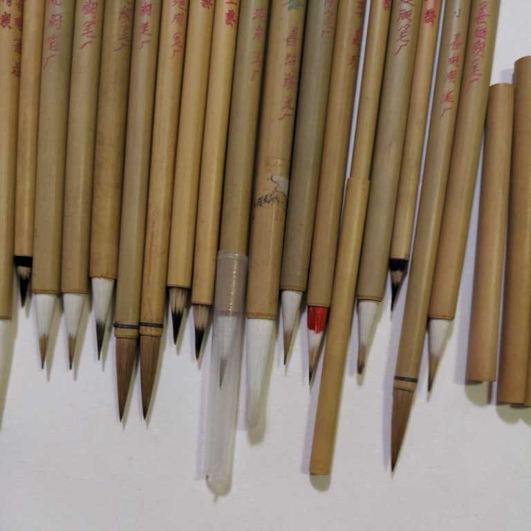 双羊牌 上海工芸 唐筆 書道 火炬牌 中国 双料写巻 古筆 善