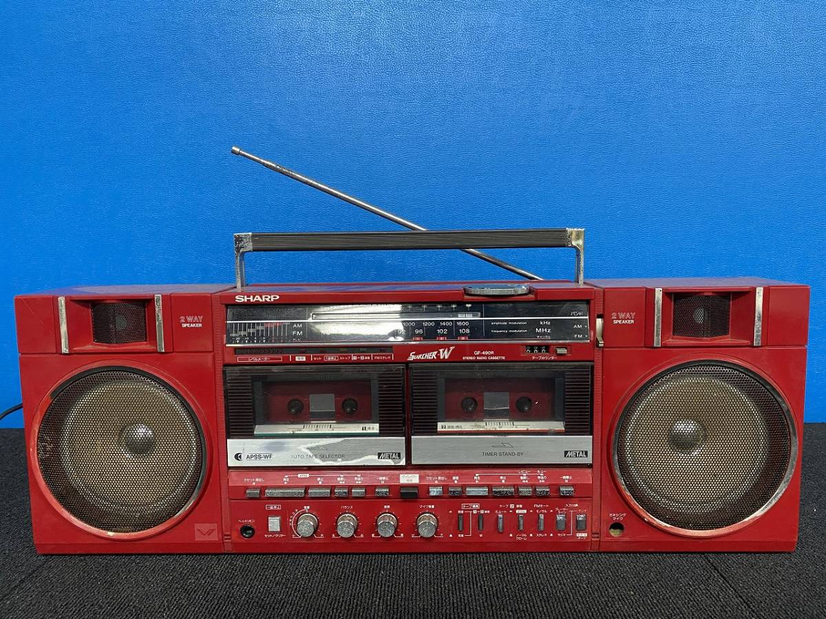 SHARP GF-490R Wラジカセ◇ジャンク品 ラジカセ カセットデッキ