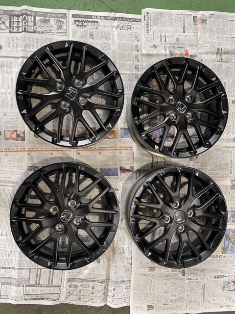 ☆新車外し☆ ホンダ N-ONE RS 純正アルミホイール マットブラック 15インチ 4.5J+45 4H-100 エンケイ製２万スタート 純正ナットおまけ