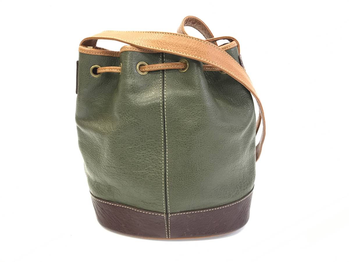 1円 美品 ロエベ LOEWE レザー 巾着 ショルダーバッグ エンリケ ロエベ 