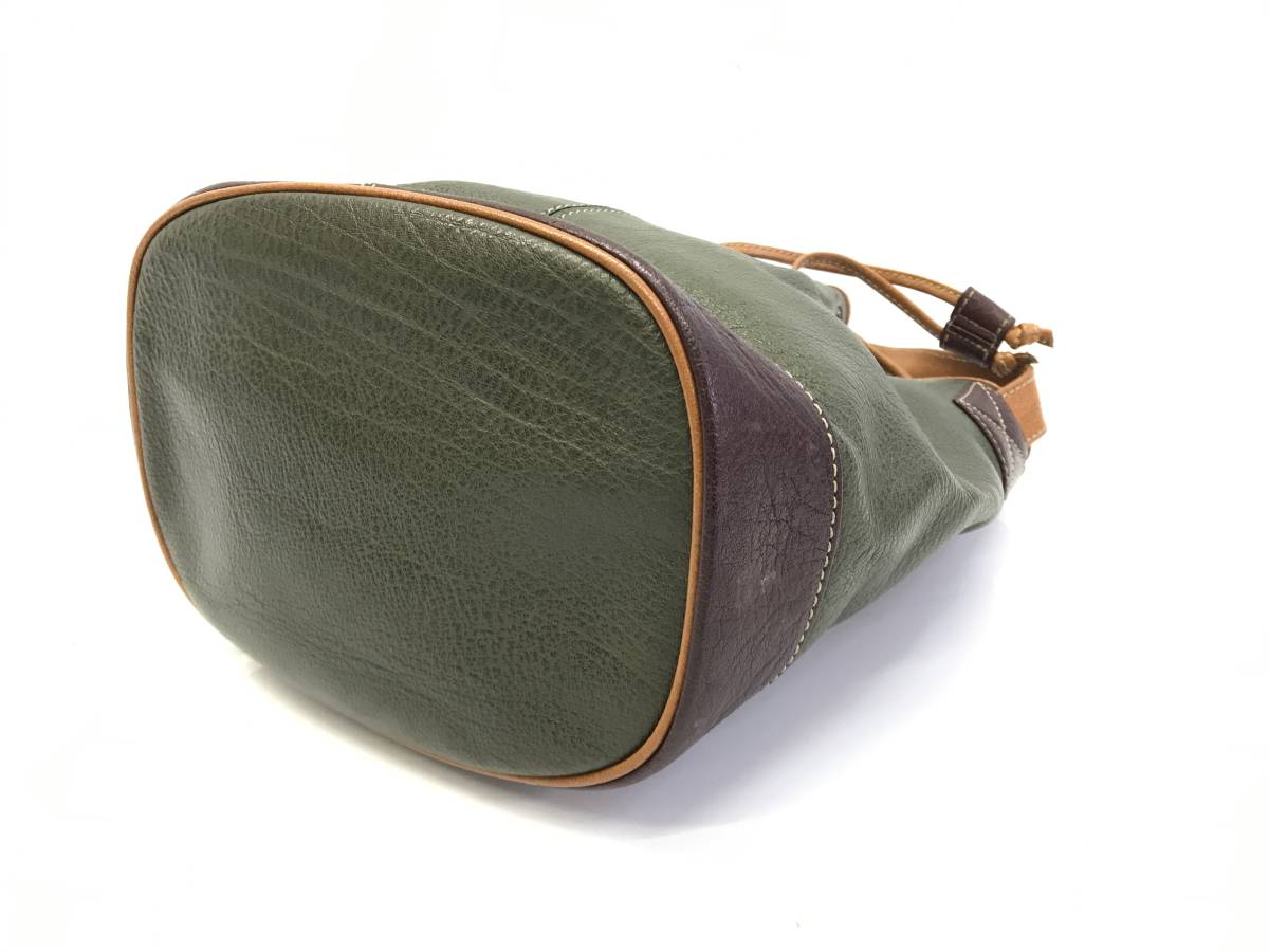 1円 美品 ロエベ LOEWE レザー 巾着 ショルダーバッグ エンリケ ロエベ 