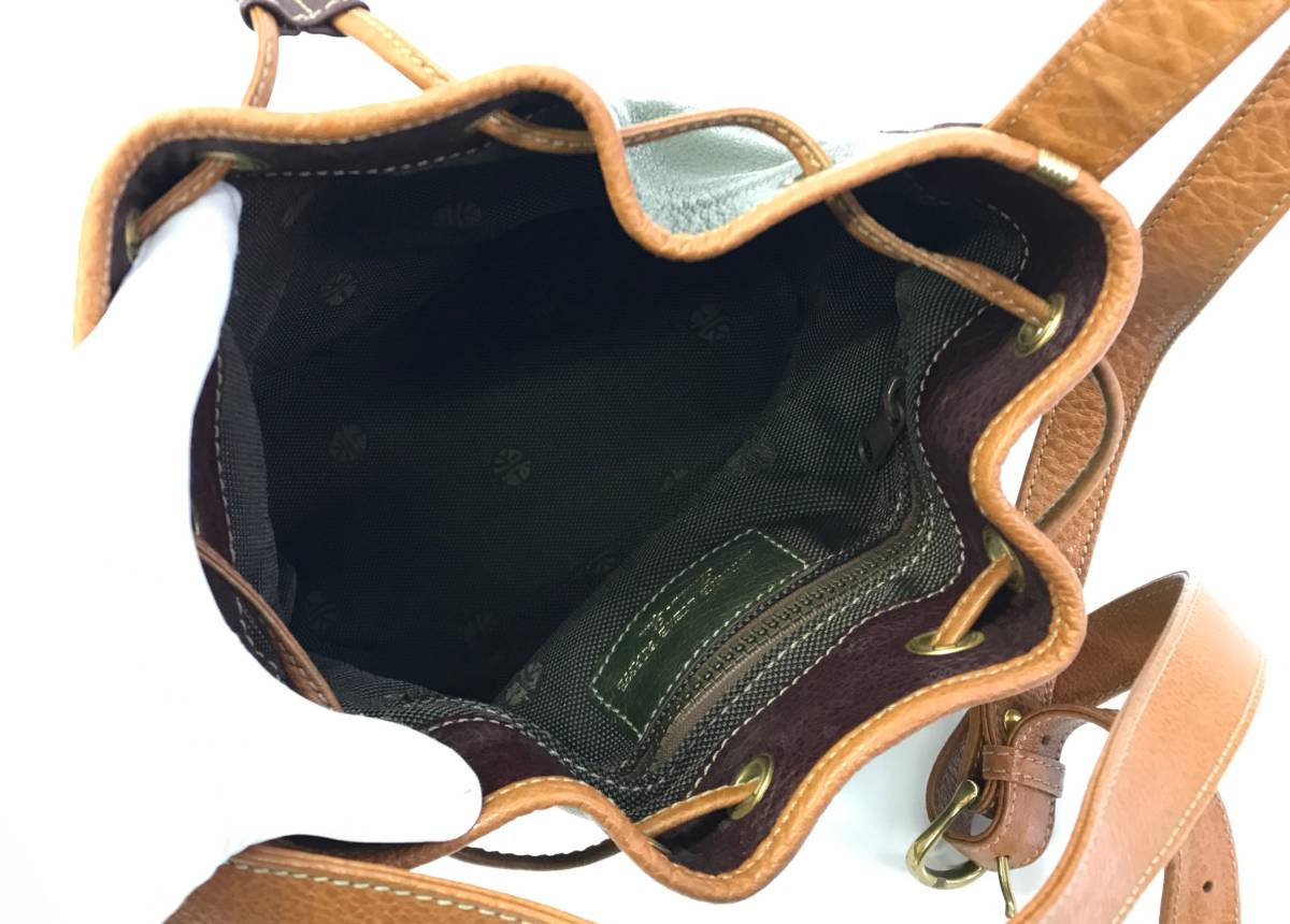 1円 美品 ロエベ LOEWE レザー 巾着 ショルダーバッグ エンリケ ロエベ 