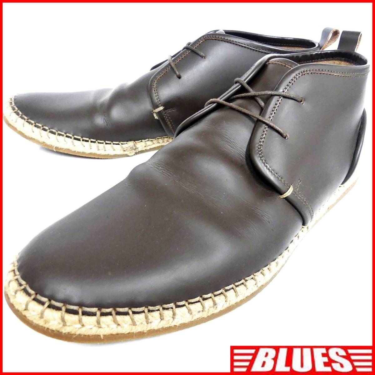 即決★イタリア製 DSQUARED2★26cm レザーチャッカブーツ ディースクエアード メンズ 42 茶 本革 ビジネスシューズ 本皮 レースアップ