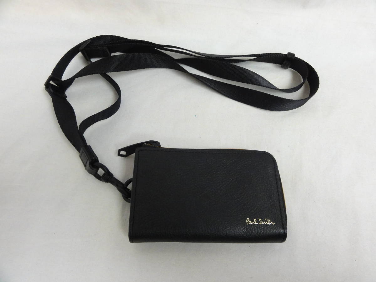美品☆Paul Smith ポールスミス ラウンドジップ ミニ財布 メンズ 革 