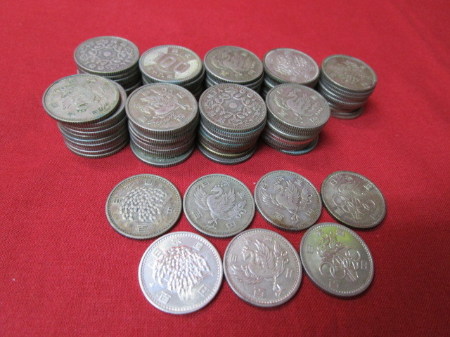 【12952a】★ 大量 100円銀貨 (稲穂 / 鳳凰 / 東京オリンピック) 計 97枚 おまとめ 9700円分