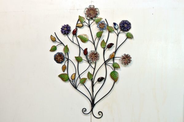 ②アウトレット品■北欧 おしゃれ アイアン ウォールデコ フラワー 陶器 ウォールデコレーション 壁飾り 壁掛け オブジェ インテリア