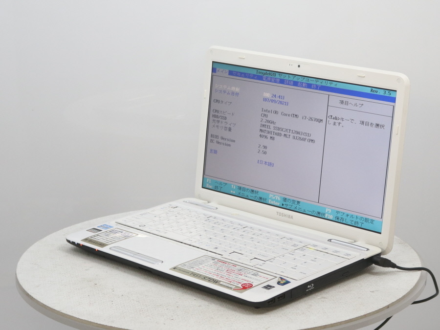 TOSHIBA PT45157DBFW dynabook T451/57DW　Core i7-2670QM 2.20GHz 4 GB 120 GB SSD■現状品