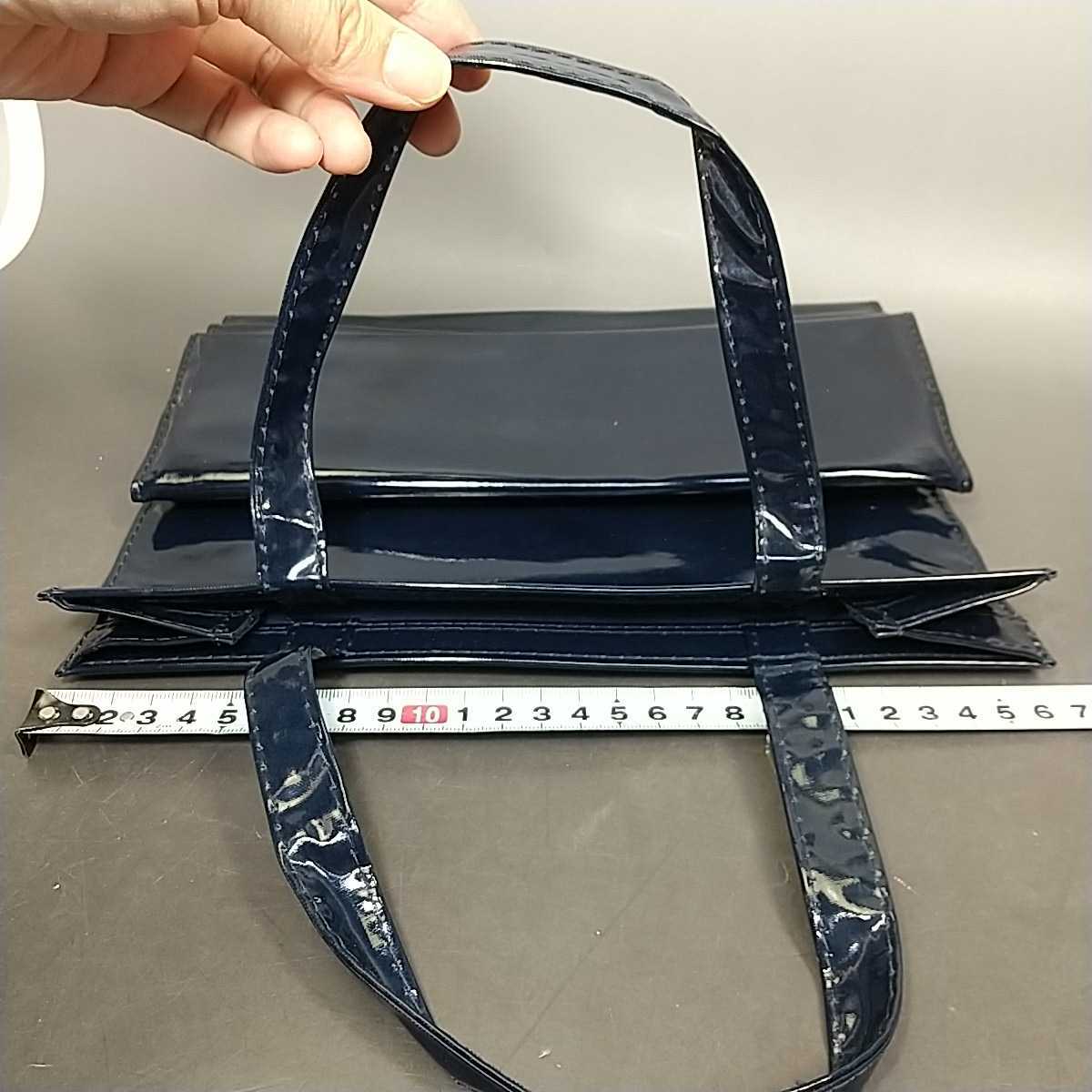 9340 キタムラ トートバッグ Kitamura PVC サブバッグ 濃紺 塩化 