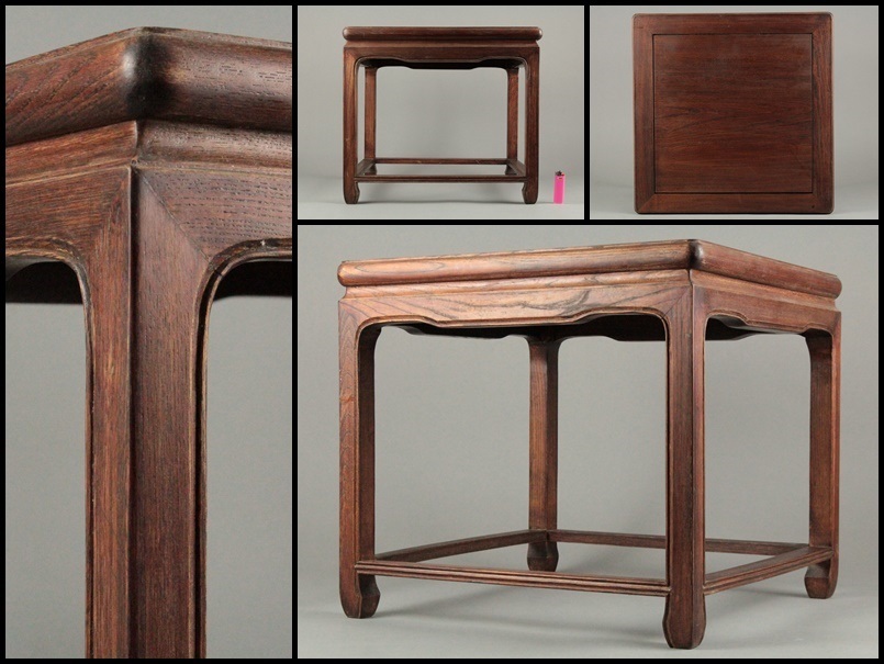 中国美術、特大唐木花梨花台、香炉台 中国美術、特大唐木花梨花台