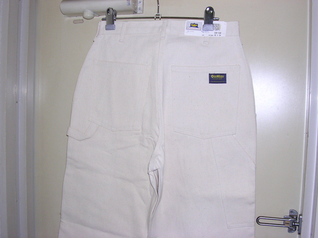 90s USA製 DEAD STOCK オシュコシュ OSHKOSH コットンキャンバス ペインターパンツ 30/34 生成り vintage old 新品 ナチュラル