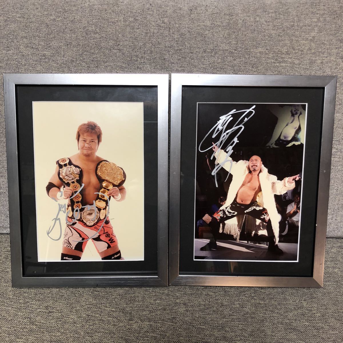 激レア プロレス 武藤敬司 小島聡 直筆サイン写真フレームセット 額