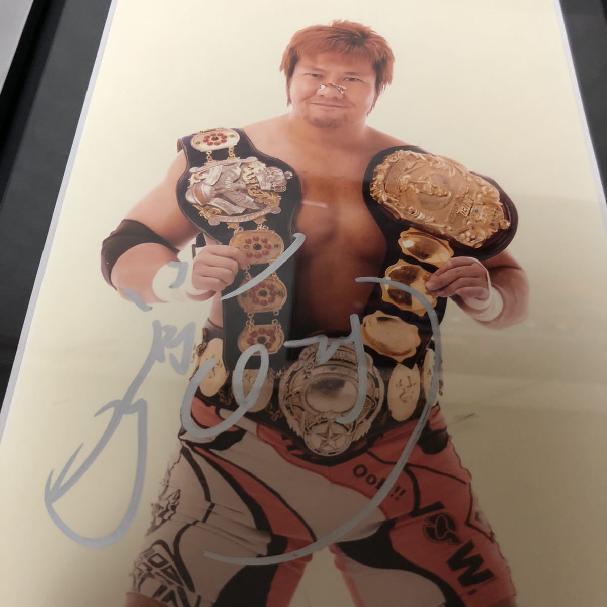 激レア プロレス 武藤敬司 小島聡 直筆サイン写真フレームセット 額
