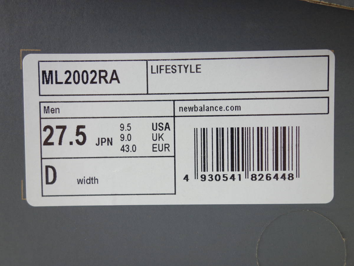 NEW BALANCE ML2002RA 27.5cm 国内正規品 新品 未使用 タグ付 