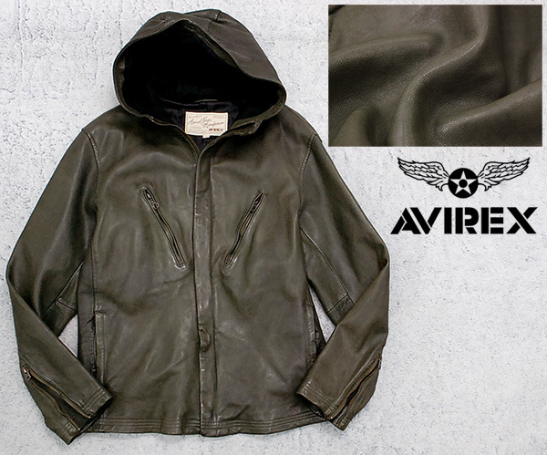 定価￥64,900 アヴィレックス AVIREX 「SHEEP HOODIE JACKET」 羊革 