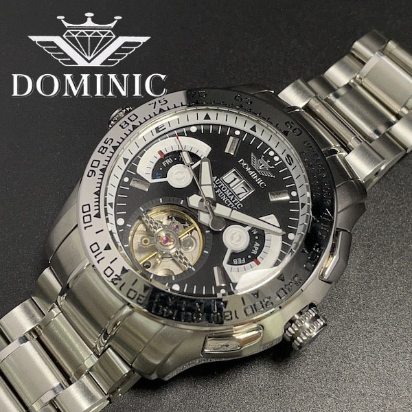 1円】【限定モデル】DOMINIC ドミニク 腕時計メンズ自動巻きカレンダー 