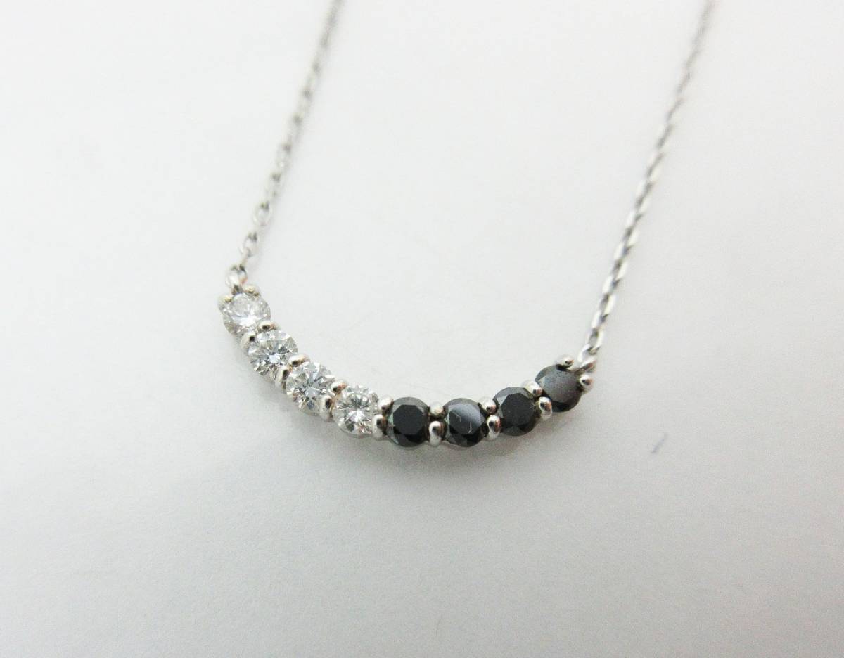 N3904【ダイヤモンド ネックレス】ete エテ☆K18WG 18金ホワイト 