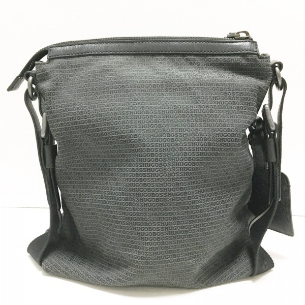 ヒューゴボス HUGOBOSS ショルダーバッグ - ジャガード×レザー ダークグレー×黒 バッグ BOSS HUGO ヒューゴボス クロス リポーターバッグ ヒューゴボス)