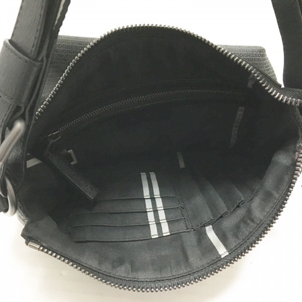 ヒューゴボス HUGOBOSS ショルダーバッグ - ジャガード×レザー ダークグレー×黒 バッグ BOSS HUGO ヒューゴボス クロス リポーターバッグ ヒューゴボス)