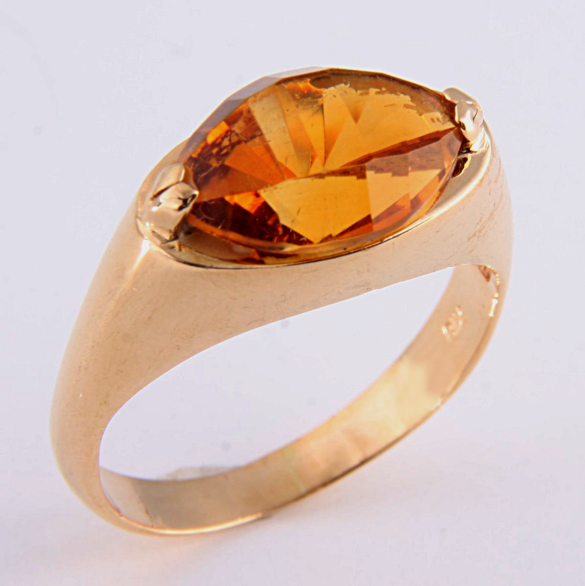 見て！K18金ゴールド天然シトリンリング指輪12号！MJ-2398
