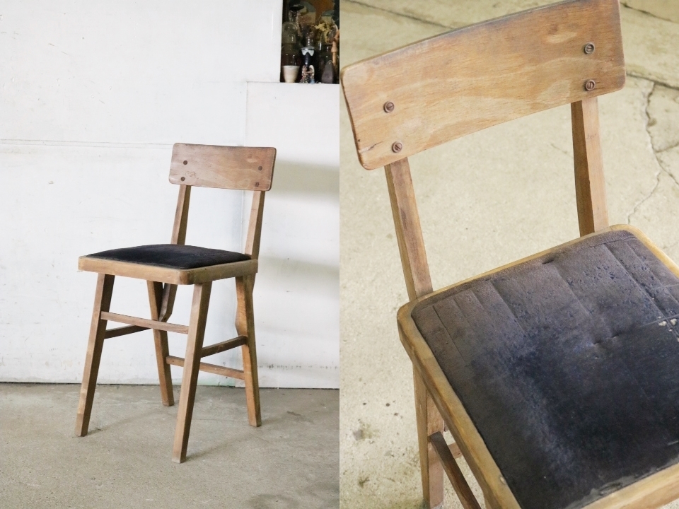 TB526曲木装飾 レトロなダイニングチェア◇木製/椅子/木工/家具/モダン