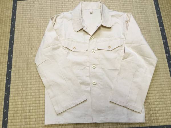 帝國陸軍 白色 一種 作業衣　検;軍旗軍刀緒軍靴背嚢円匙飾緒 XL_1