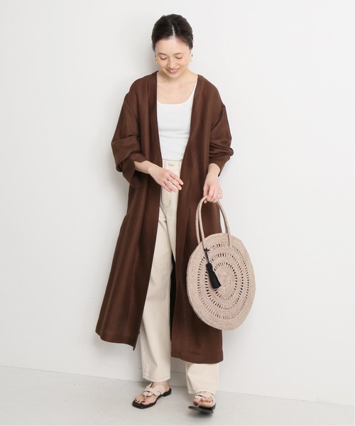 【新品未使用】ガーゼガウンコート SLOBE IENA 極美品 20SS SLOBE IENA スローブイエナ リネンガーゼガウンコート