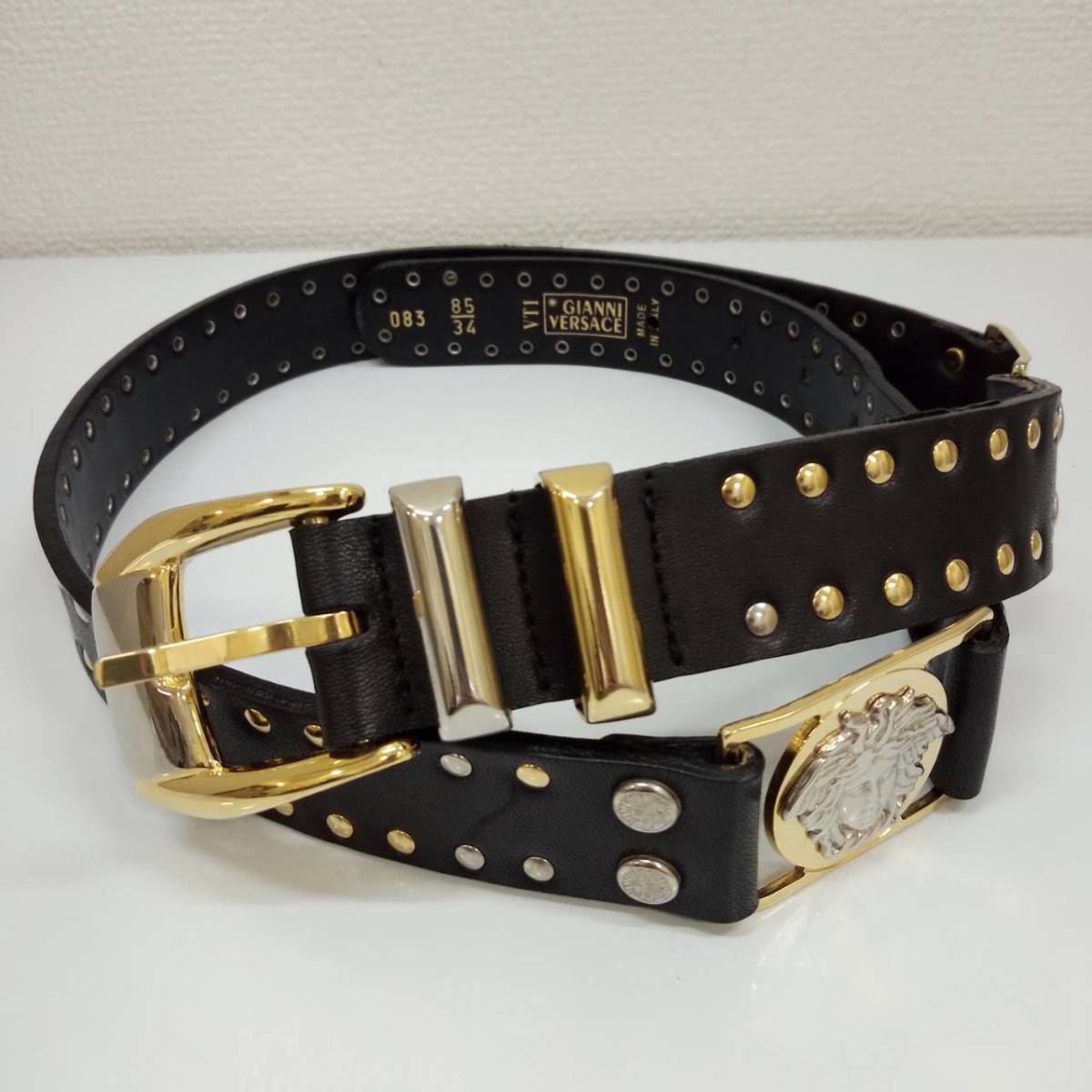7421】ジャンニ ヴェルサーチGIANNI VERSACE メンズ レザーベルト 