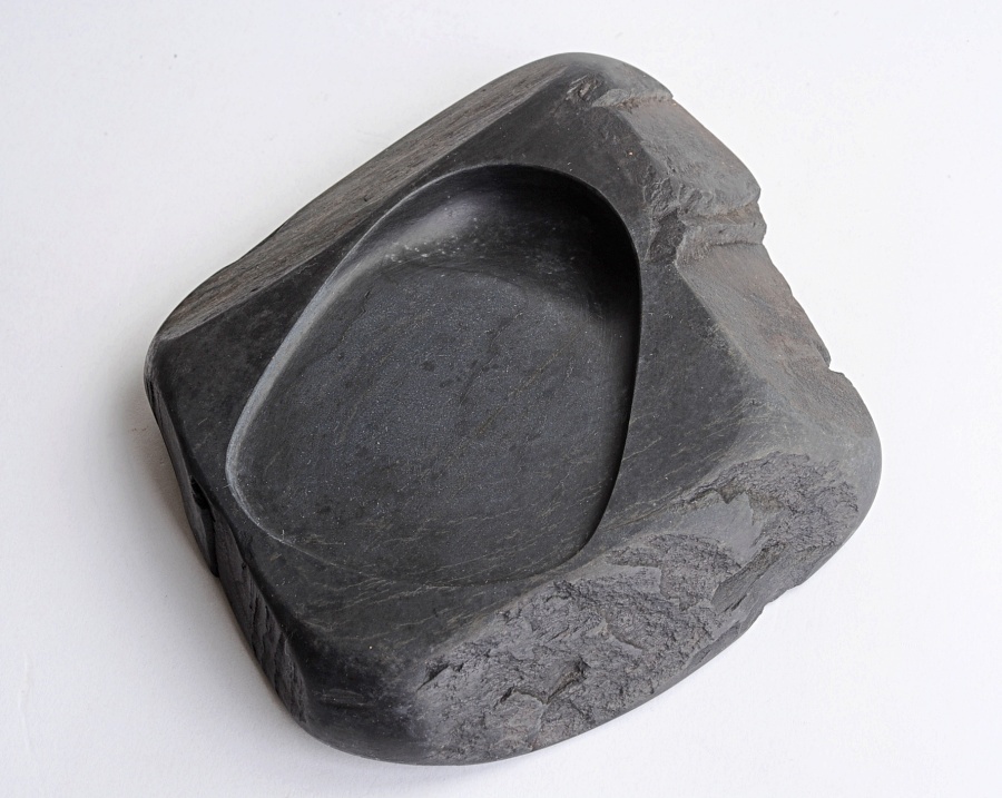 30118414◇硯石 高島硯 虎斑石 幅約18×16cm 1．08kg◇書