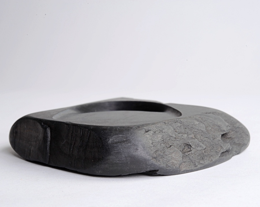 高島虎斑石硯1 30118414◇硯石 高島硯 虎斑石 幅約18×16cm 1．08kg◇書