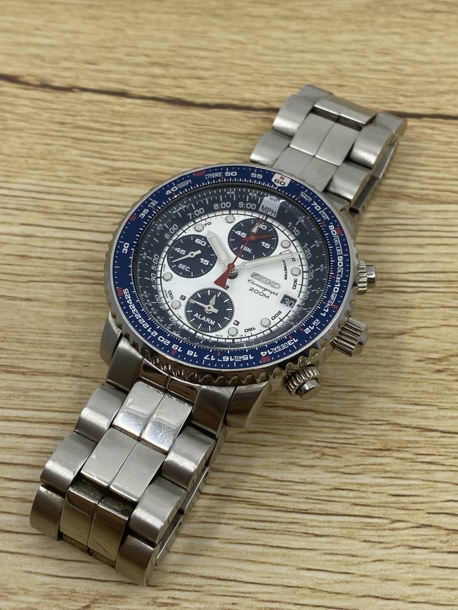 SEIKO セイコー パイロットアラーム クロノグラフ Flightmaster 