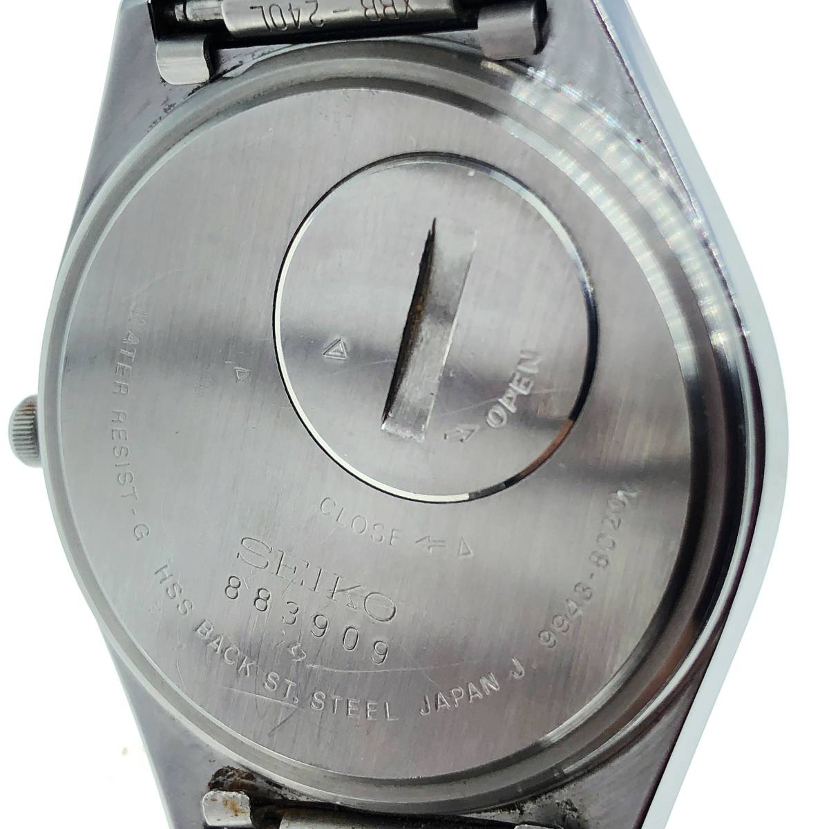 ◇稼働品 SEIKO GRAND QUARTZ 9943-8030 デイデイト シルバー文字盤 SS 