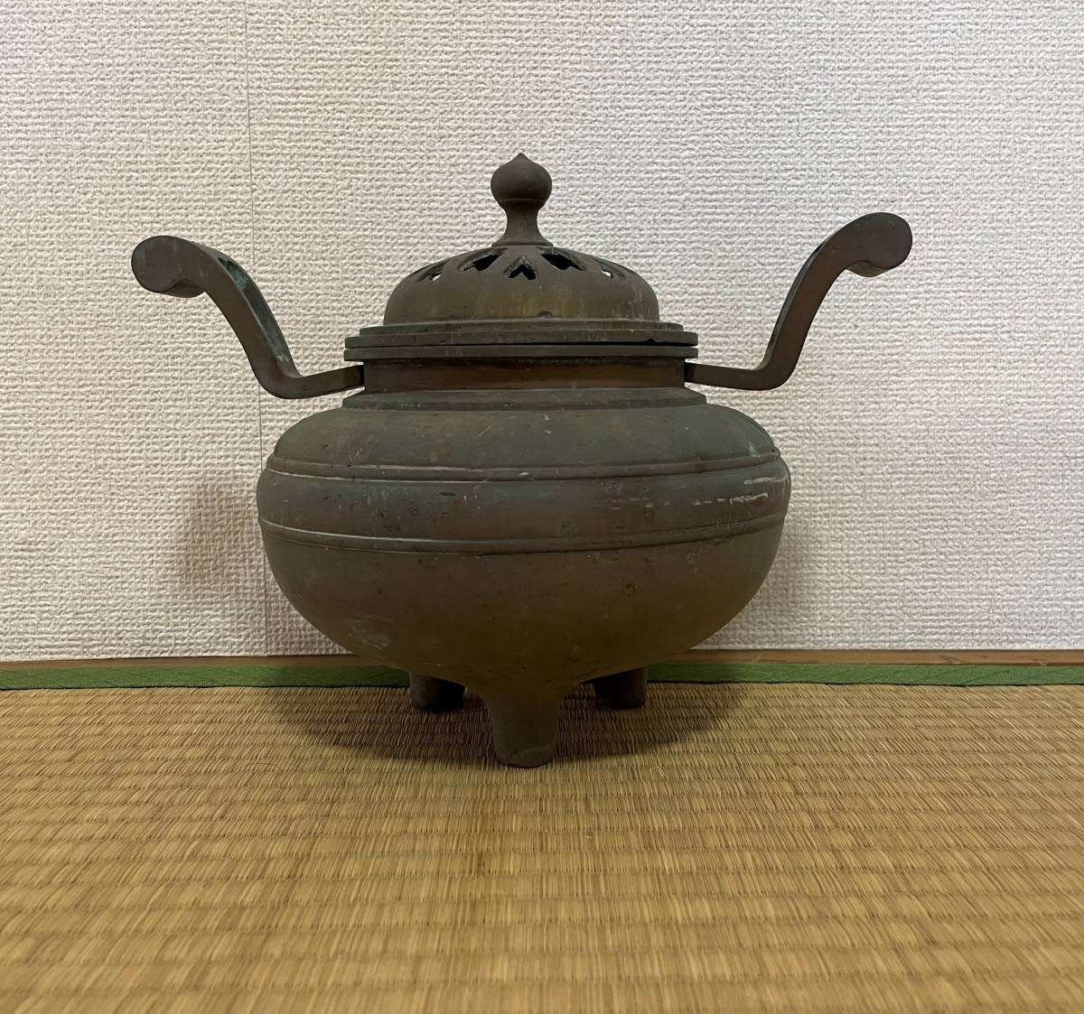 特大 唐銅香炉 中国清朝期 古銅香炉 香道具 厚重