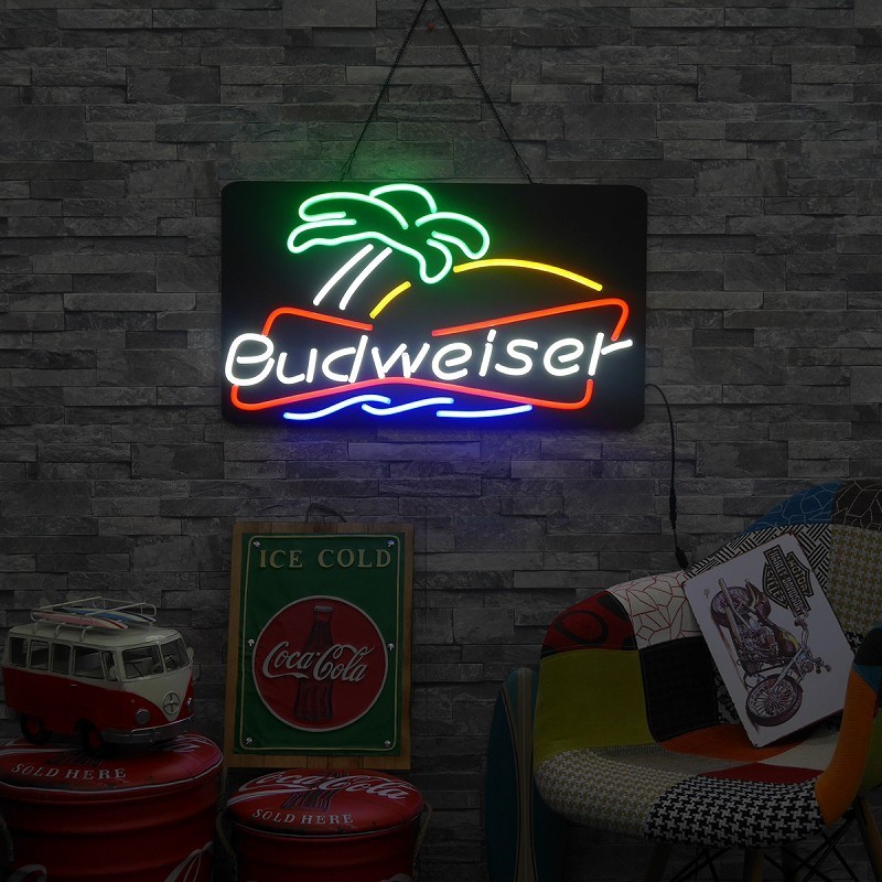 バドワイザー Budweiser ネオンサイン LED ビール ロゴ入り アメフト風