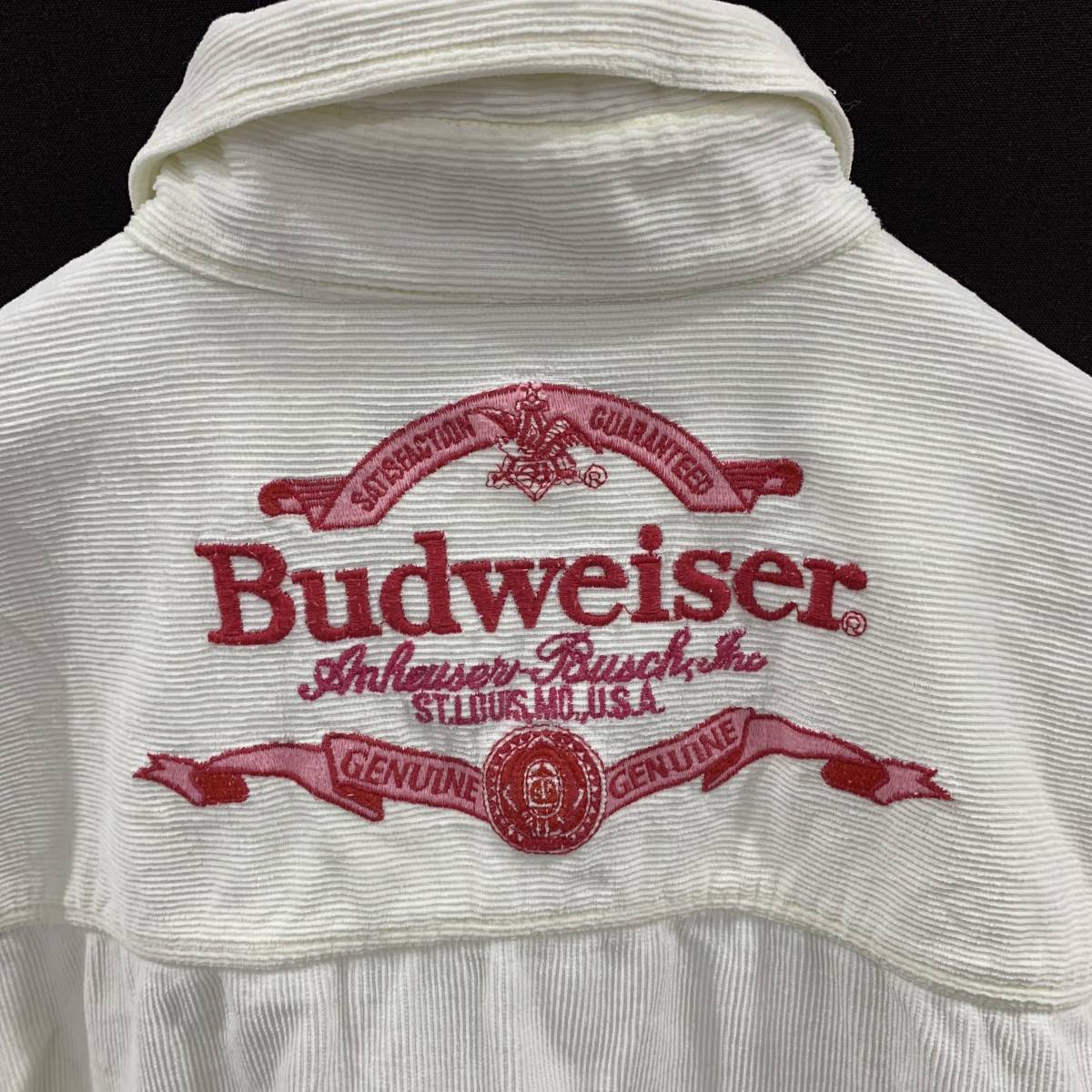 Budweiser バドワイザー ロゴ刺繍入りコーデュロイ長袖シャツ 