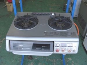 National製 ガスコンロ GT-LS3LA LP用 2口　中古 no.2713 ガスコンロ National ナショナル 【GT-LS3LA】 LPガス用♪(ガス