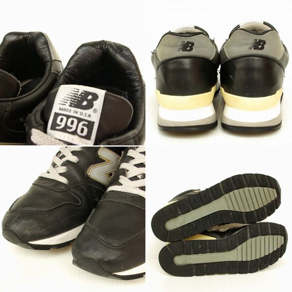 yk]NewBalanceニューバランスM996GB MADE IN USA 黒金レザーUS9(27.0cm 