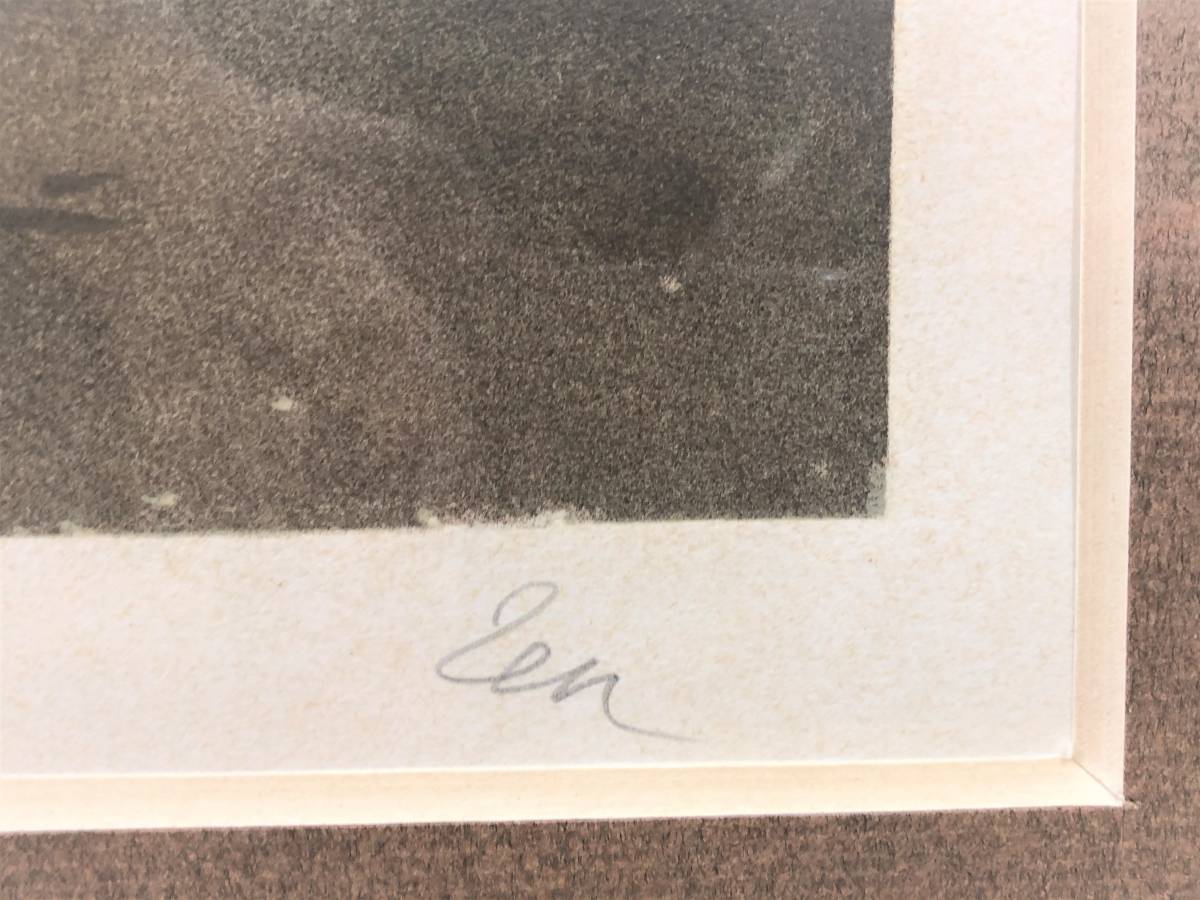 len? 風景画 リトグラフ 版画 額装 在銘 落款 サイズ：約83㎝ x 67