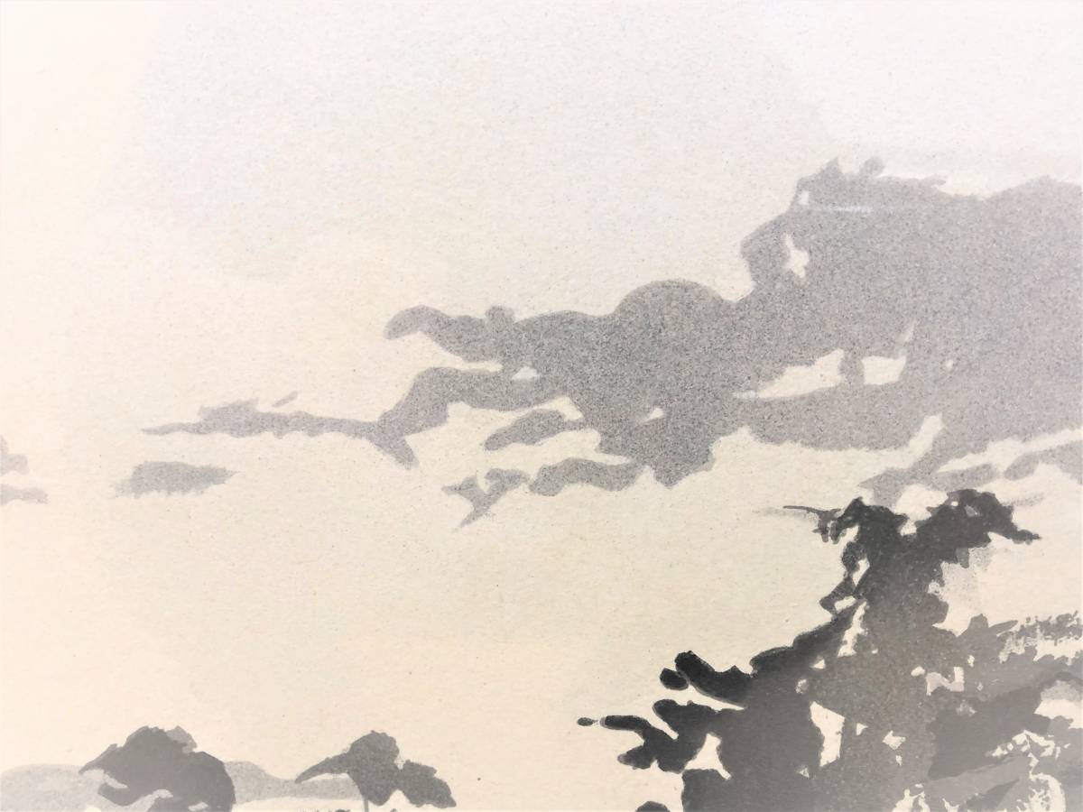 len? 風景画 リトグラフ 版画 額装 在銘 落款 サイズ：約83㎝ x 67