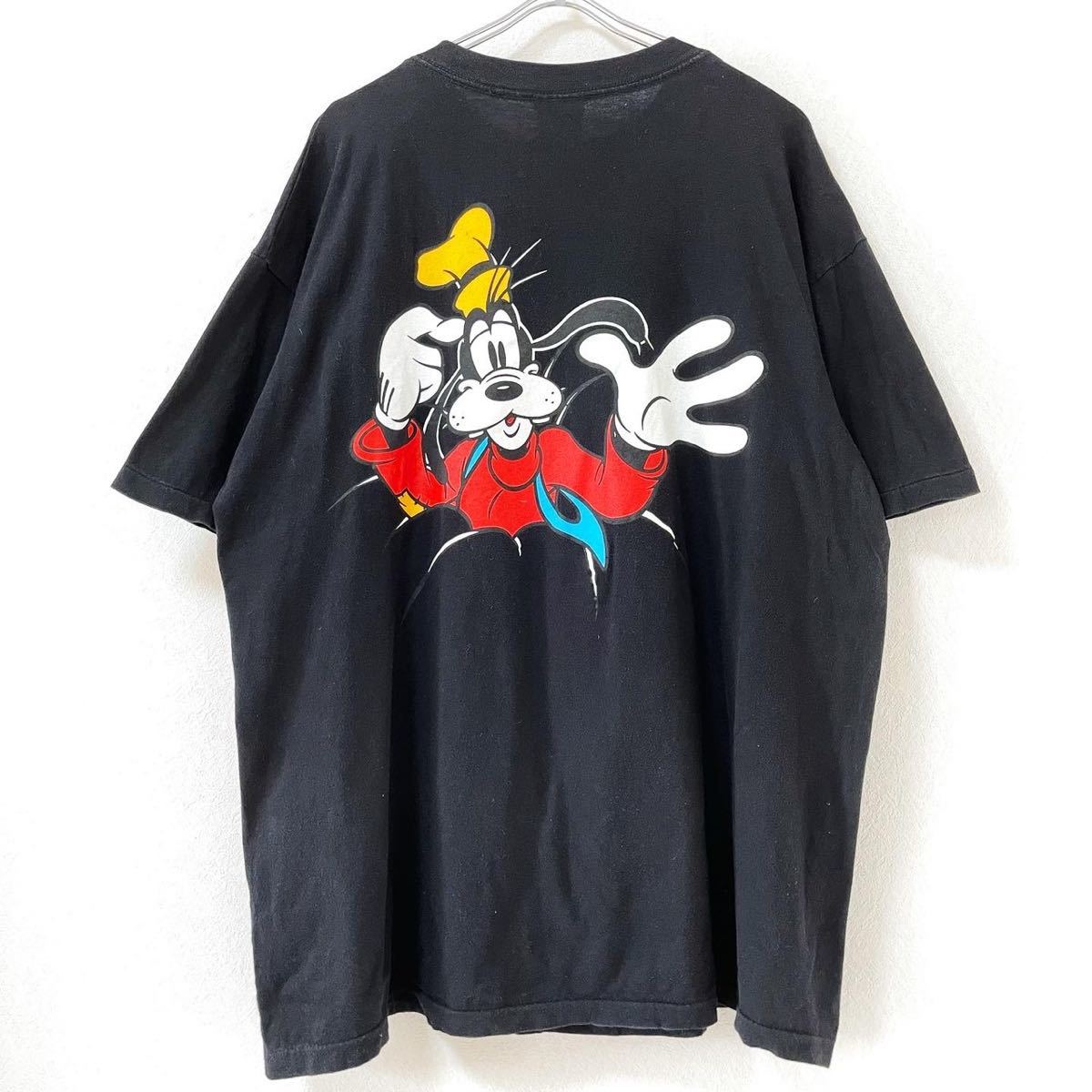 □激レア□90s USA製 ブチ抜き GOOFY Tシャツ XL グーフィー DISNEY 